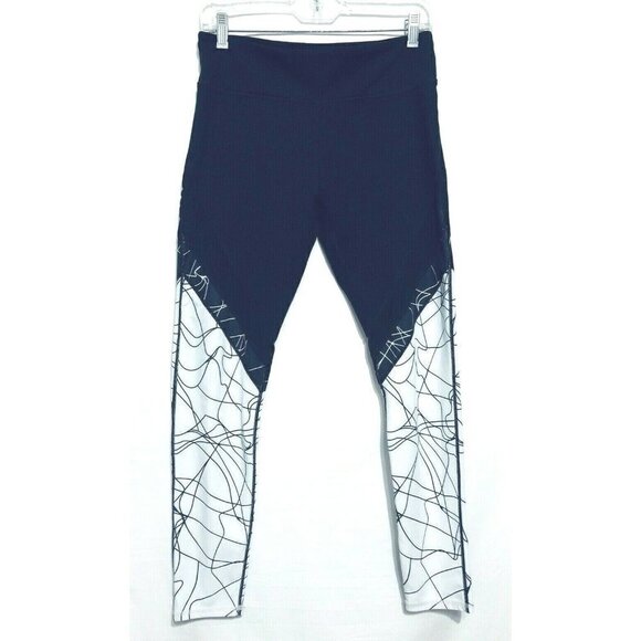 Fabletics Leggings Geometric Print Black White Stretch Womens Size XXS - Picture 1 of 5